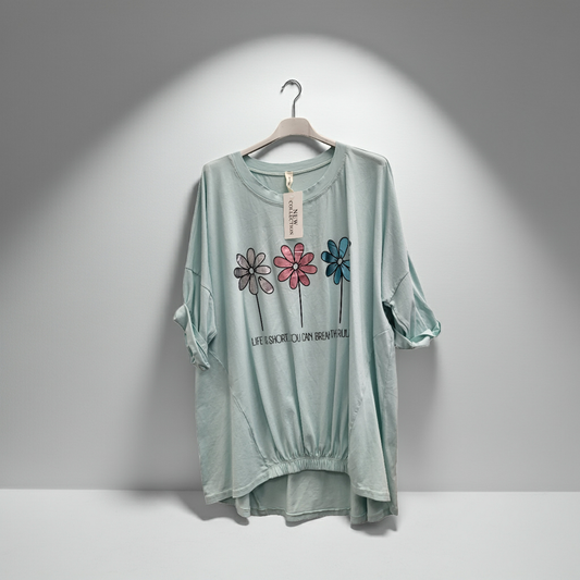 Sweat Shirt Floral Print Motif.Fits 10-18
