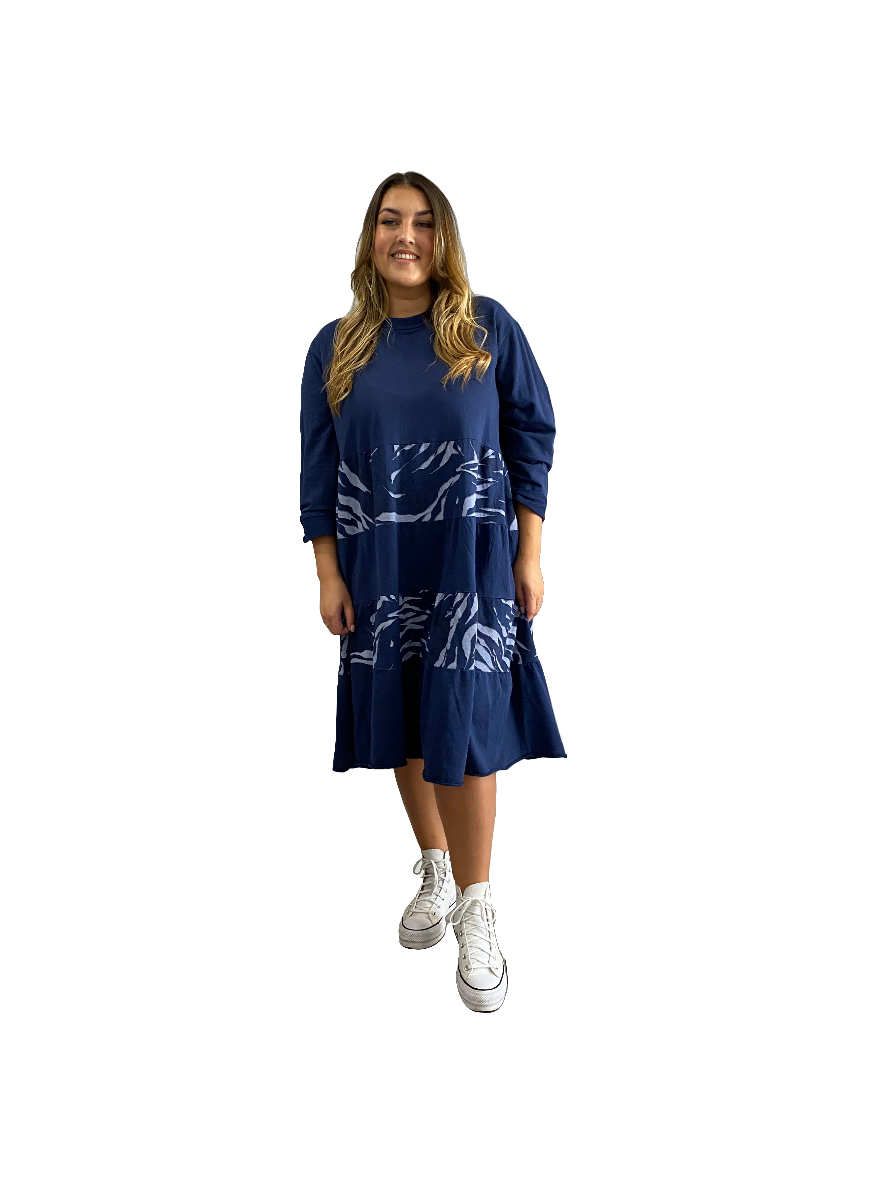 Navy Blue Sweatshirt Dress