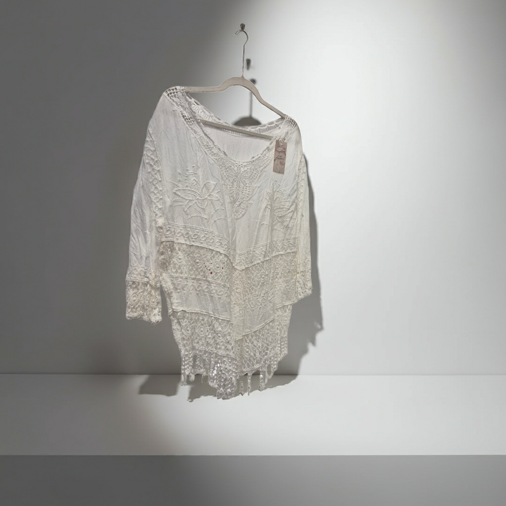 A Cotton Crochet Top Fits 14-22