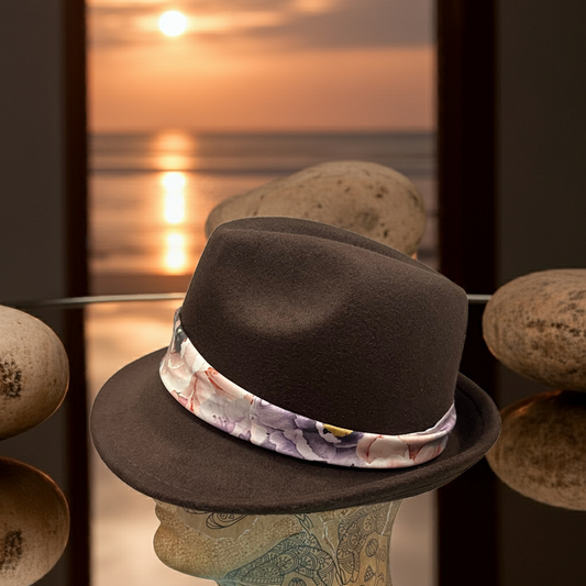 Brown Ribbon Fedora Hat