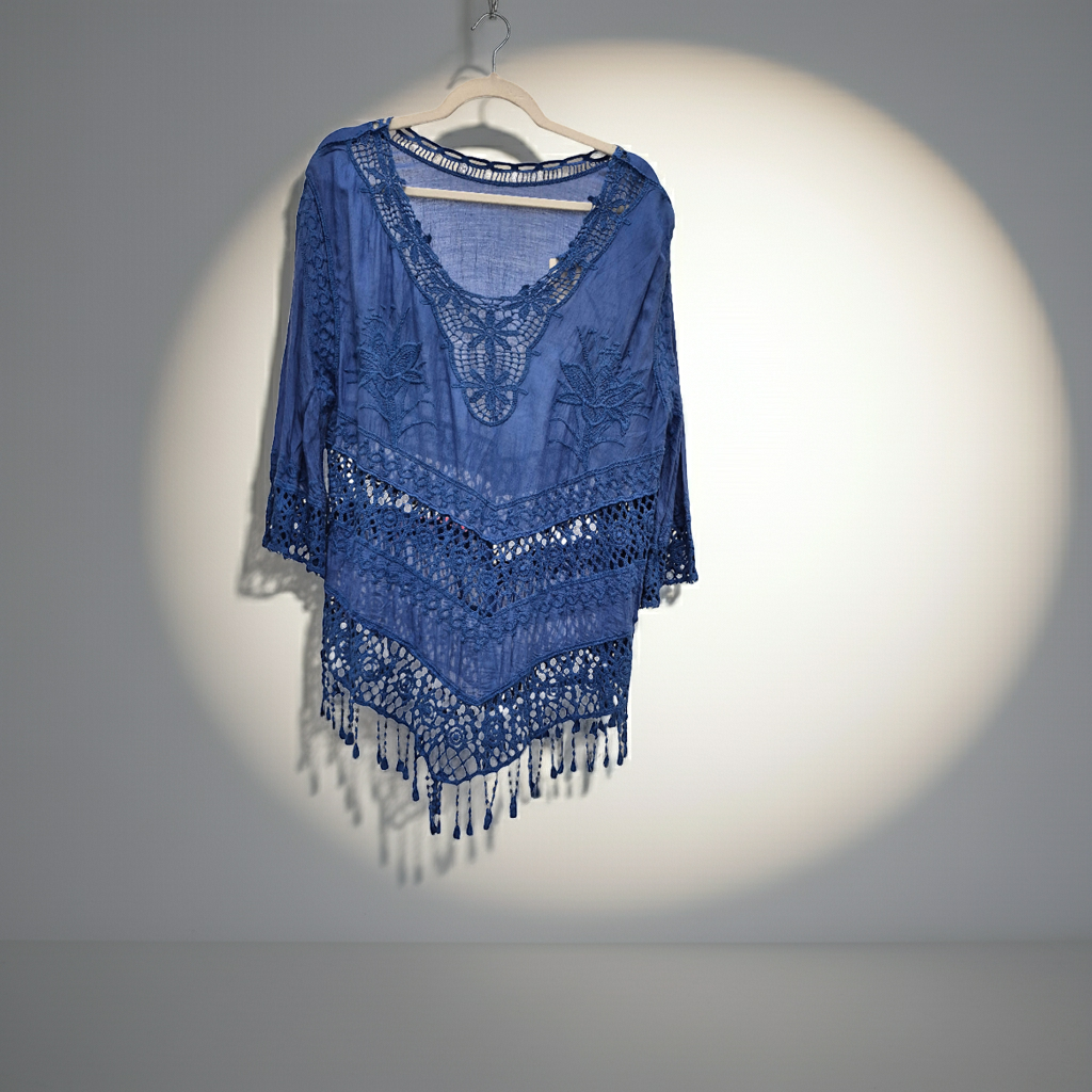 A Cotton Crochet Top Fits 14-22