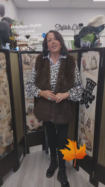 A Faux Fur Gilet Fits 16-20