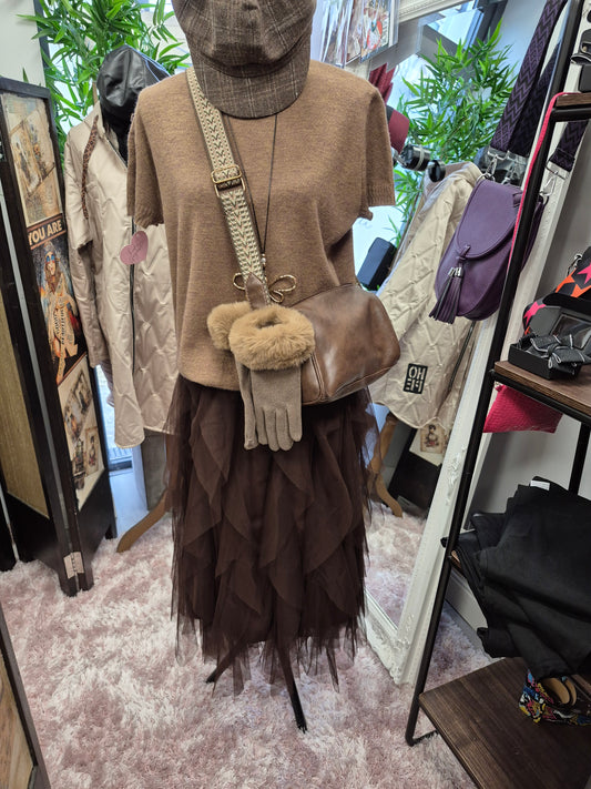 A Boho Ruffle Skirt Fits 14-20