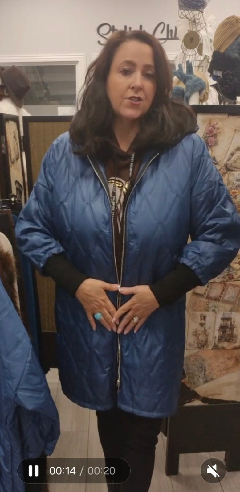 A quilted coat with hood Fits 12-20