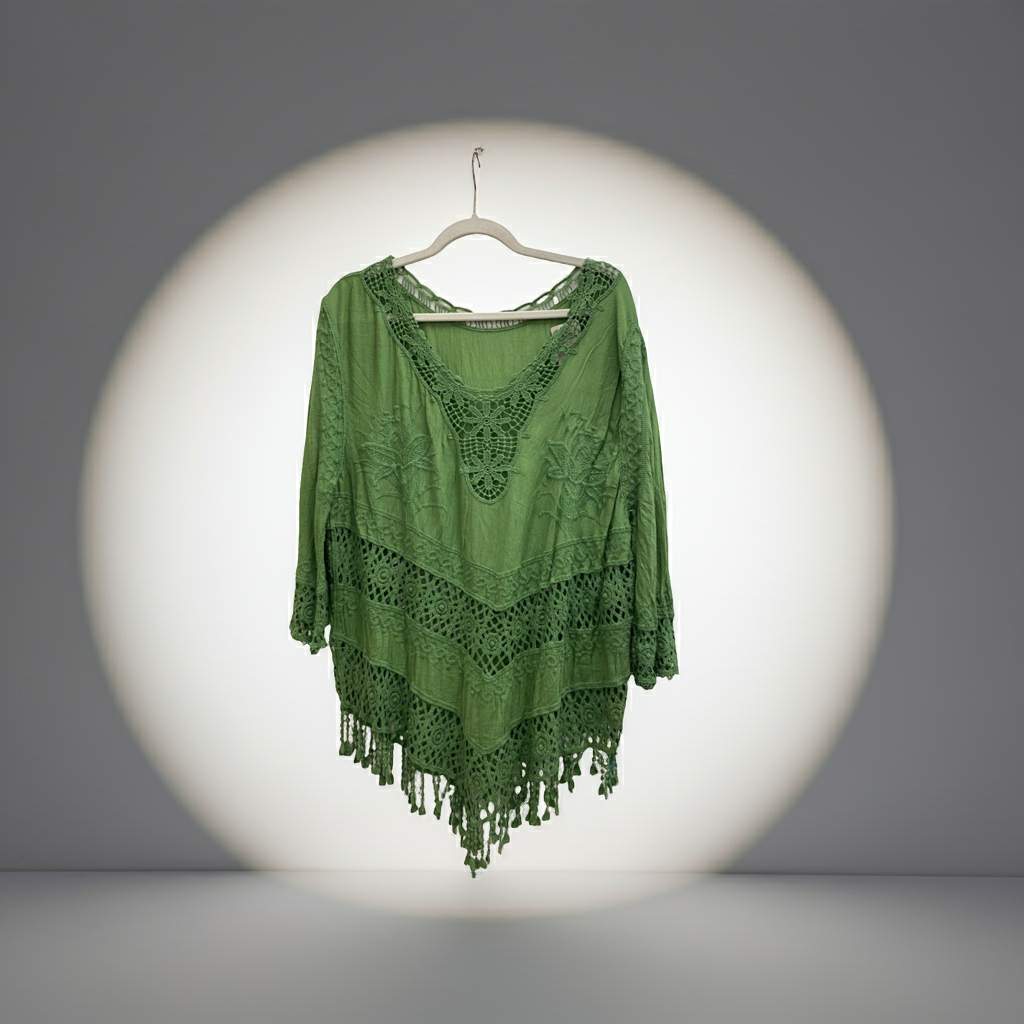 A Cotton Crochet Top Fits 14-22